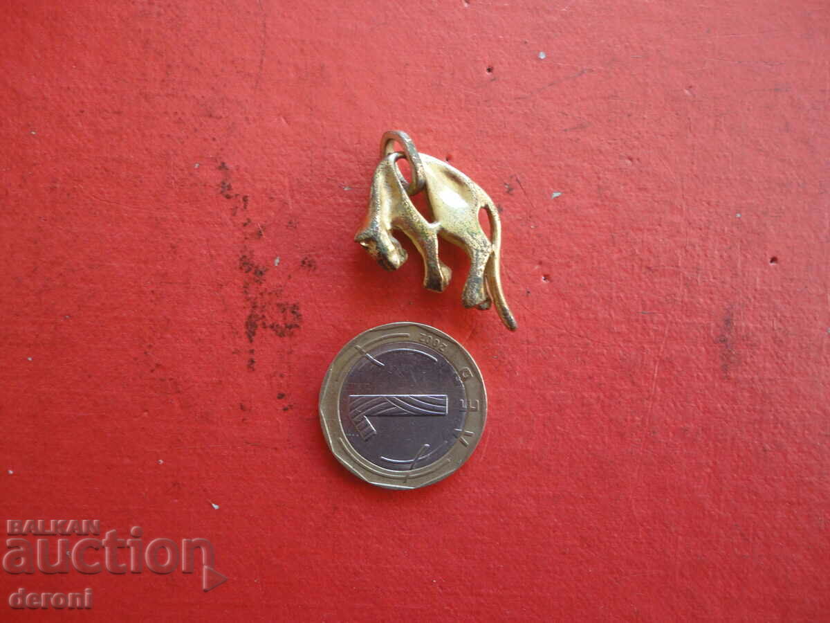 Gold Plated Puma 77 Brooch