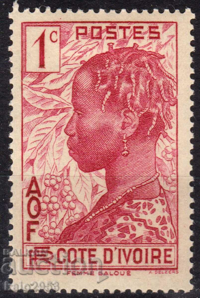 Франция/Cote D"Ivoire/AOF-1936-Редовни-Берачка на кафе,MLH