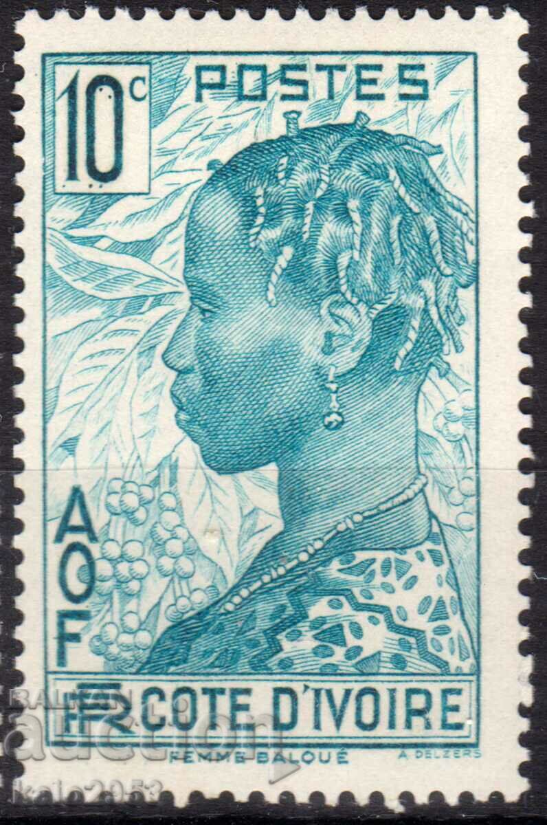 Франция/Cote D"Ivoire/AOF-1936-Редовни-Берачка на кафе,MLH