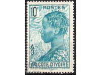 Franța/Cote D"Ivoire/AOF-1936-Culegător obișnuit de cafea, MLH