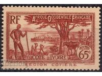 Франция/Cote D"Ivoire/AOF-1936-Редовни-Крайбрежен изглед,MLH