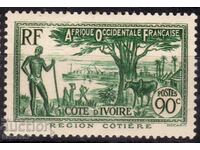 Франция/Cote D"Ivoire/AOF-1936-Редовни-Крайбрежен изглед,MLH