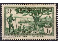 Франция/Cote D"Ivoire/AOF-1936-Редовни-Крайбрежен изглед,MLH