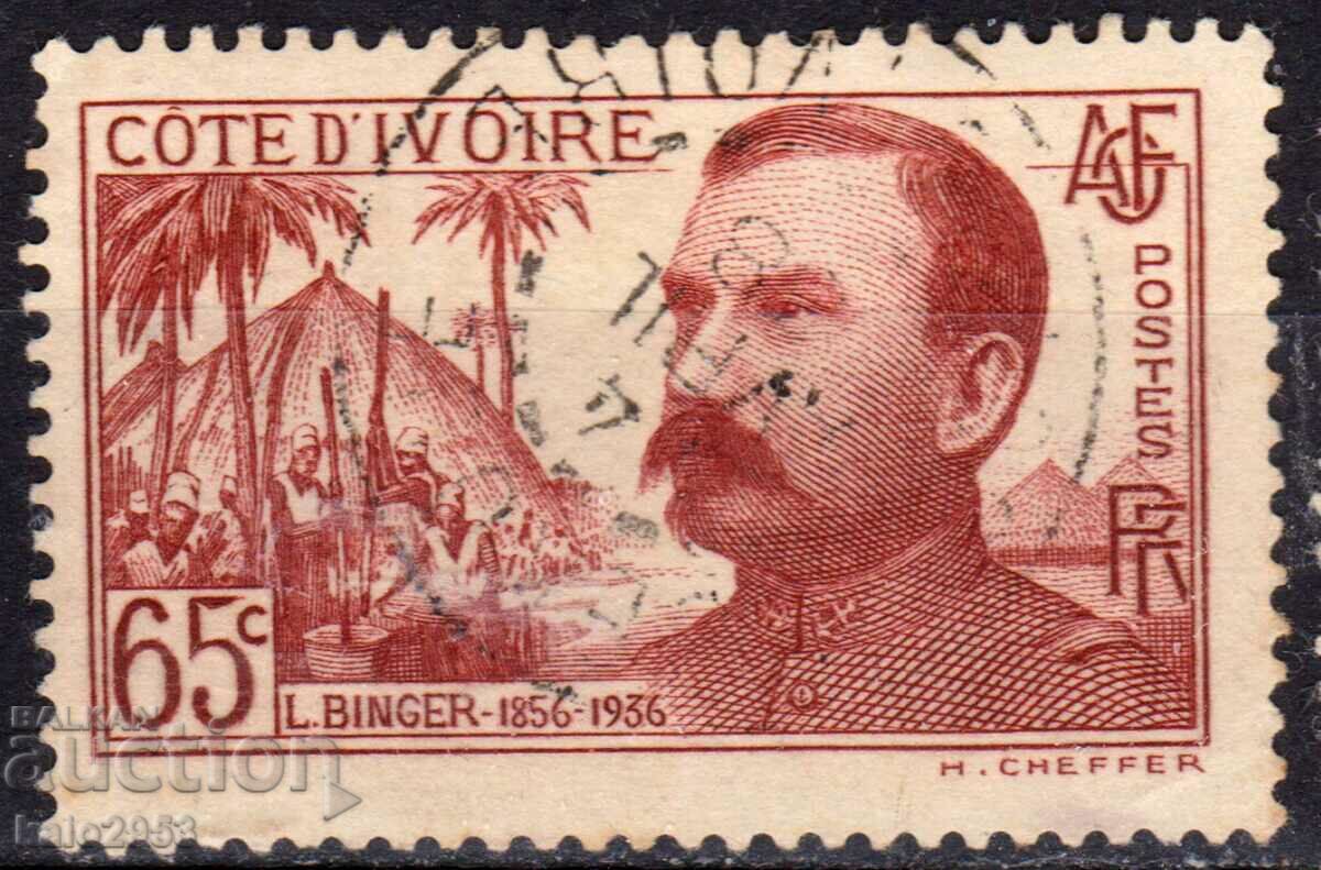 Franța/Cote D"Ivoire/-1937-1 an de la sediul generalului Binger, ștampilă