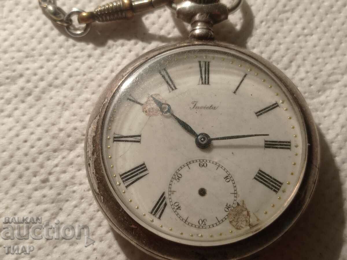 Invicta silver pocket watch 0.01st