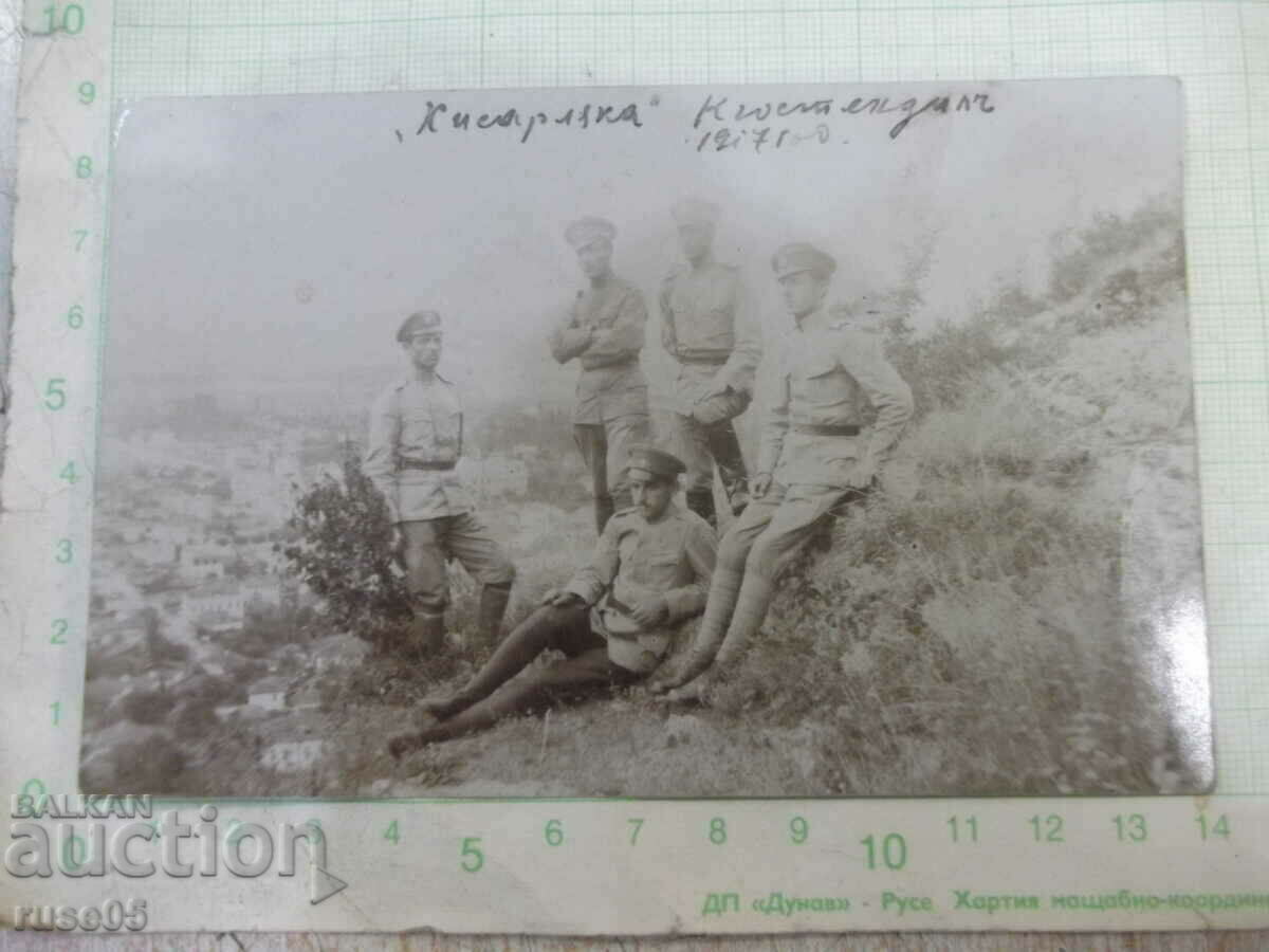 Old photo of five soldiers of "Hisarluk" in Kyustendil