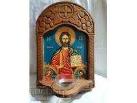 Wood carving. Icon/lamp