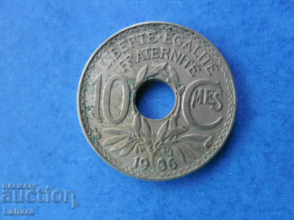 10 centimes 1936. Franta