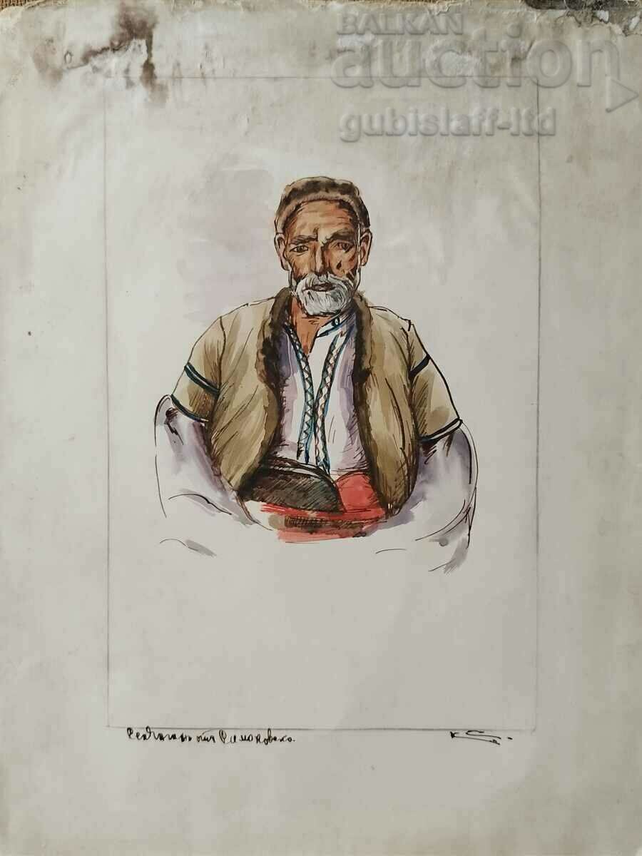 Painting "Peasant from Samokovsko", art. K.S.