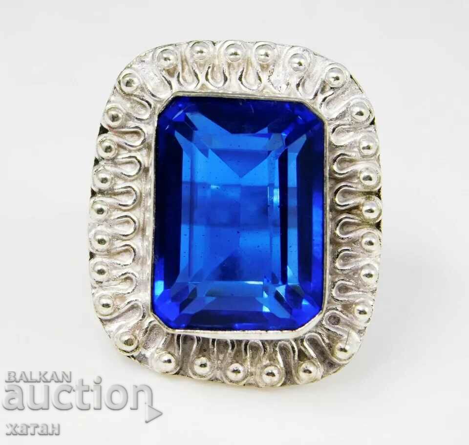 BZC!! Inel de argint sterling de 52,70 ct cu topaz de 1 ban!!