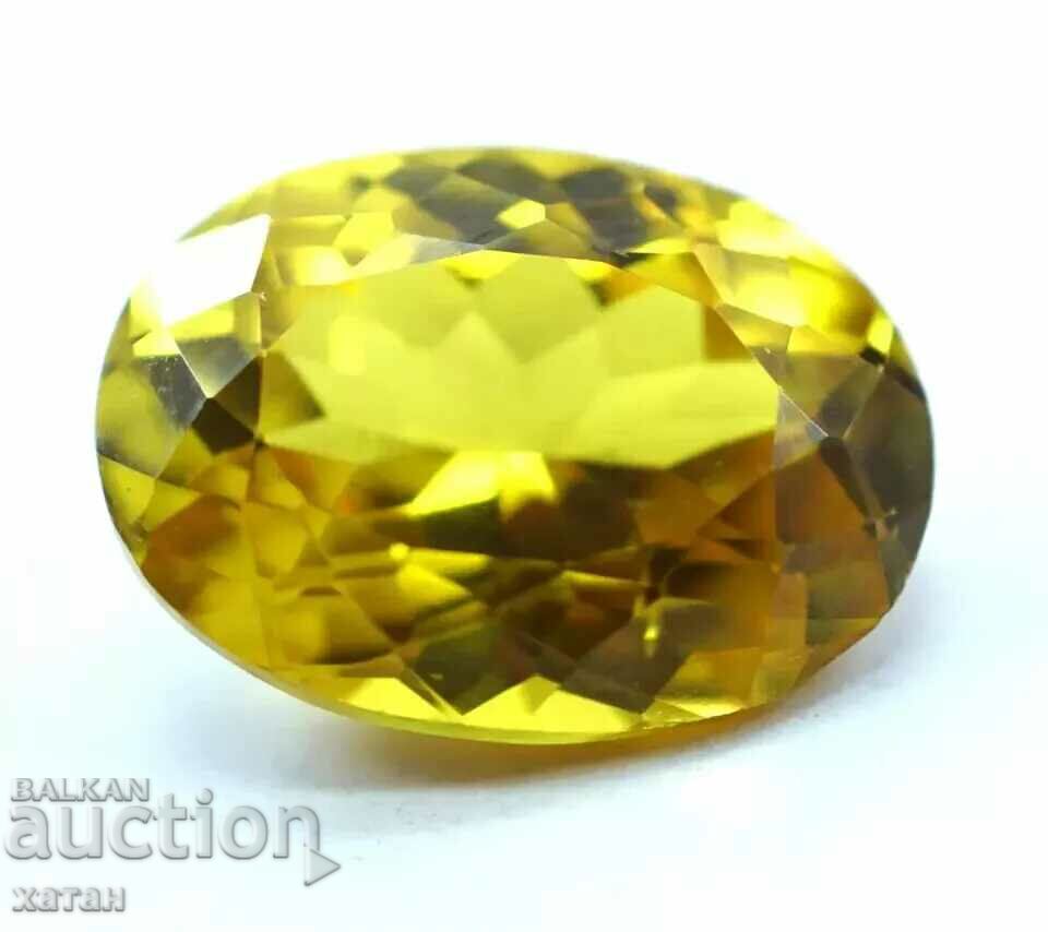 BZC! 17.00 ct natural yellow sapphire oval set VGTL of 1 pc!