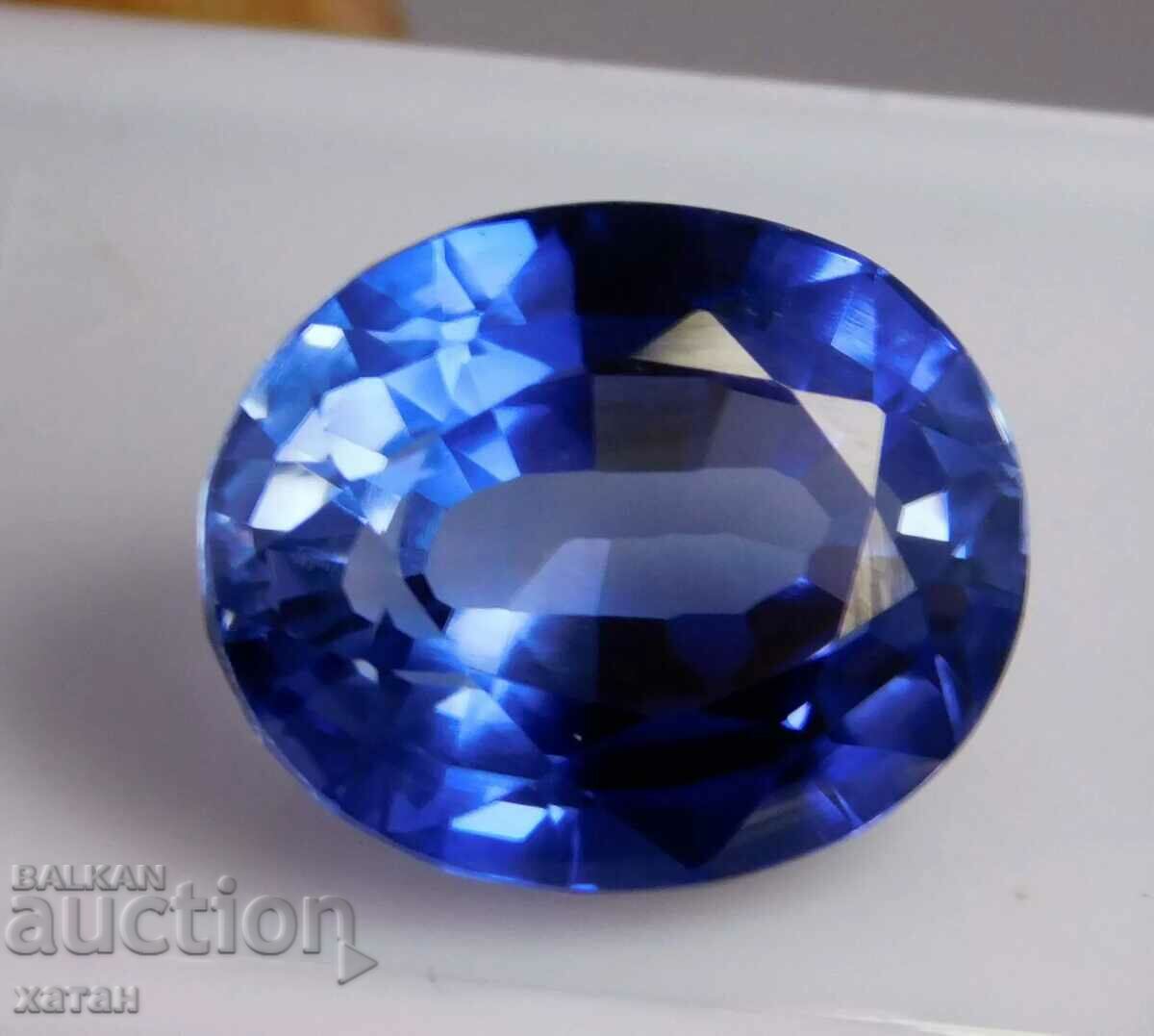 BZC! Set oval safir albastru natural de 13,90 ct VGTL de 1 st!