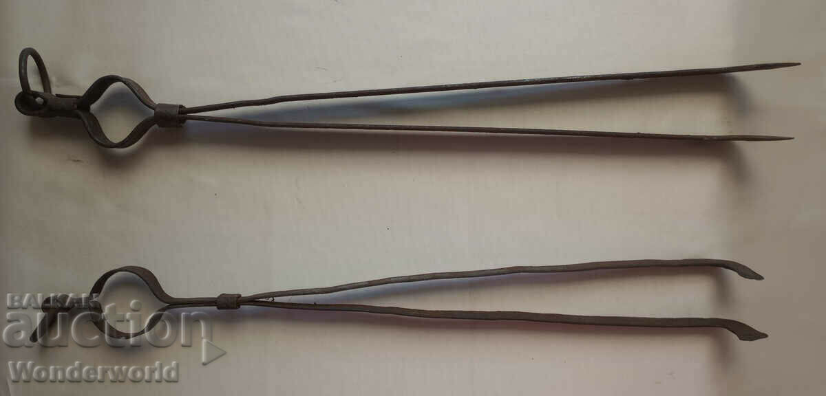 Old dilaf - rye tongs for hearth, stove or fireplace