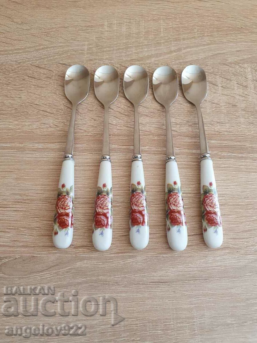 Beautiful spoons with porcelain handles!