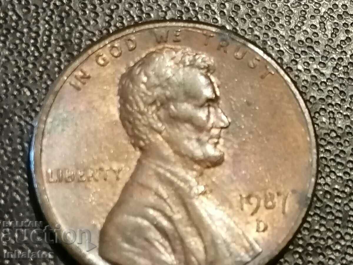 1 cent USA Curiosity Matrix 1987 D