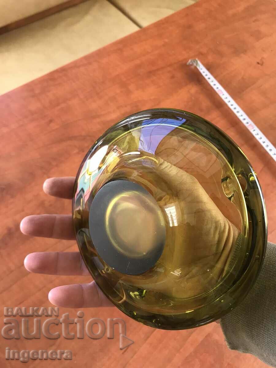 THICK GLASS ASHTRAY, EMBOSSED MASSIVE SOCA - 5 THICK GLASS ASHTRAY, EMBOSSED MASSIVE SOCA - 5