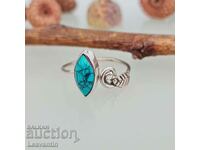 5101 Adjustable Silver Ring with Turquoise