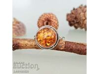 5099 Silver ring with Amber