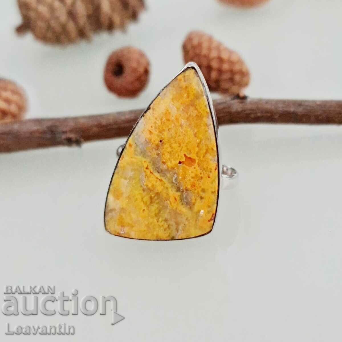 Ασημένιο δαχτυλίδι 5090 με Bee Jasper