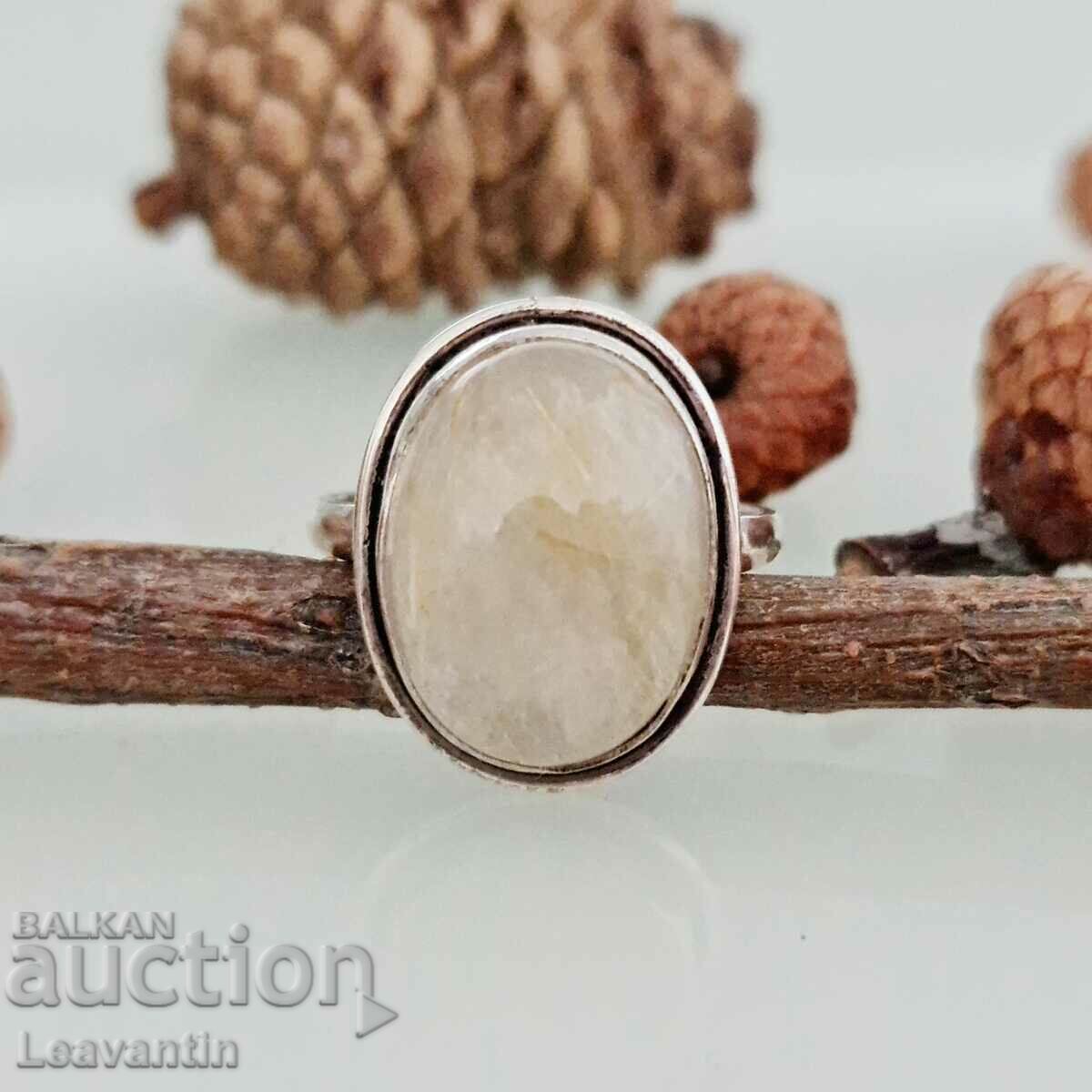 5089 Silver ring with rutile quartz