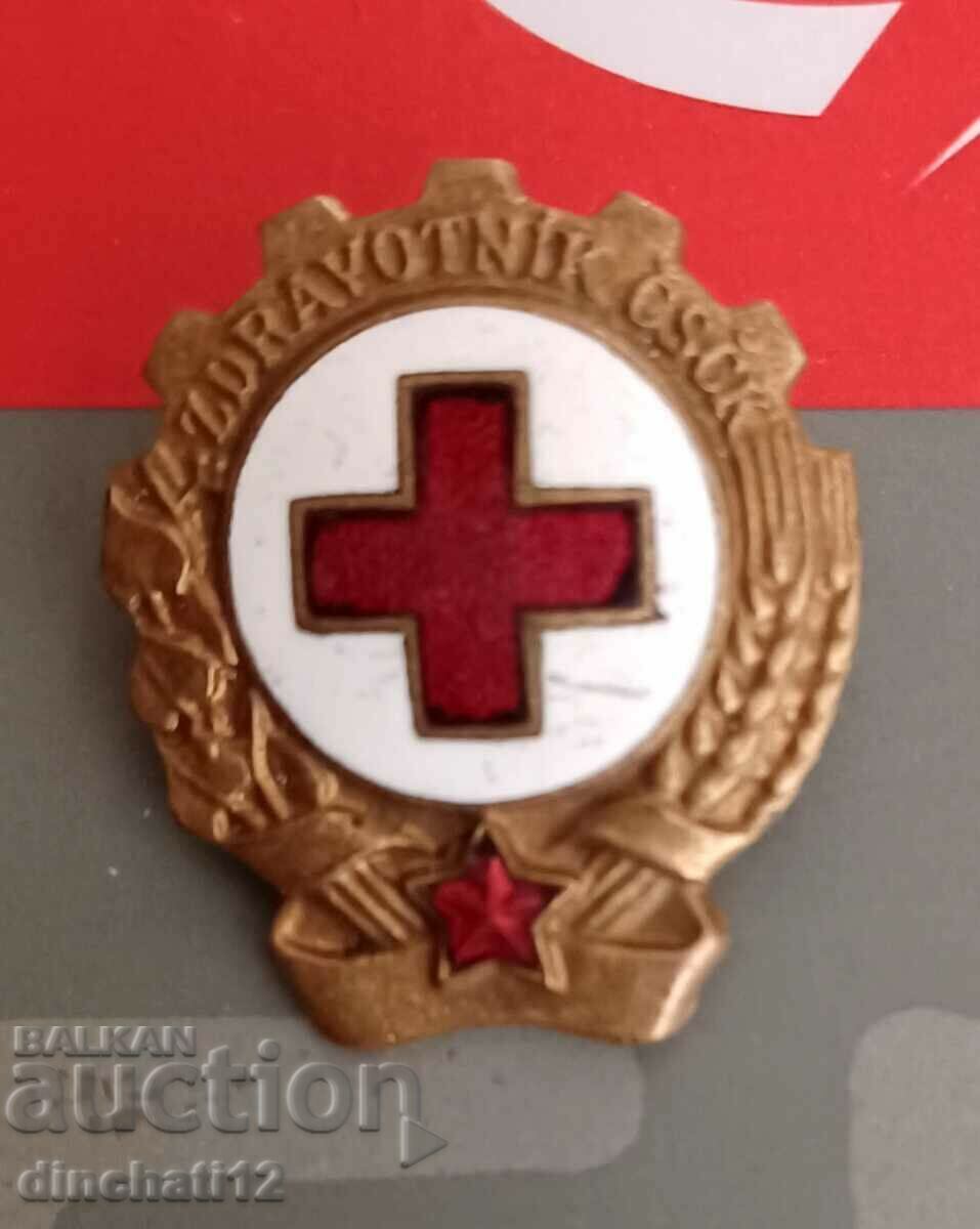 Delivery of Badge. Red Cross Czechoslovakia - Medical Officer