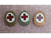 Badges. Red Cross Germany - DDR Rotes Kreuz. 3 pieces