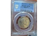 2 leva 1910 AU58 PCGS PL efect