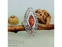 Silver ring with sunstone