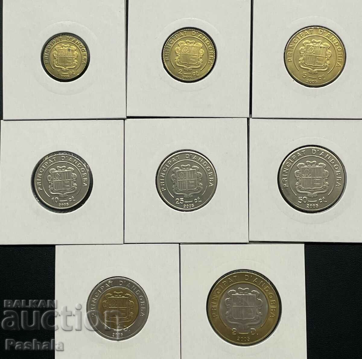 Andorra set 1,2,5,10,25,50 centim 1,2 dinars 2005 with price 60.00 BGN | € 30.68 Andorra set 1,2,5,10,25,50 centim 1,2 dinars 2005 with price 60.00 BGN | € 30.68
