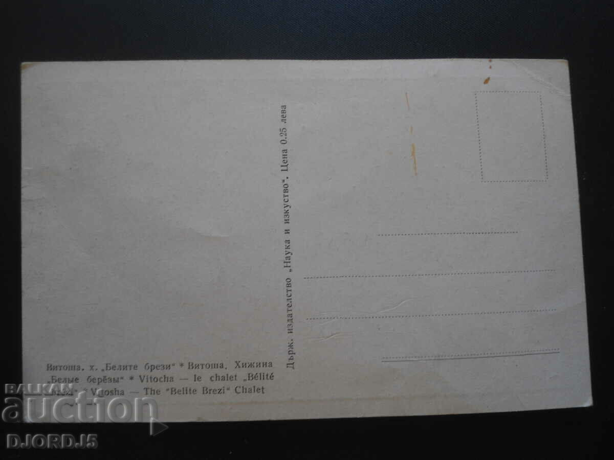 Vitosha, h. The white birches, old postcard with price 1.00 BGN | € 0.51