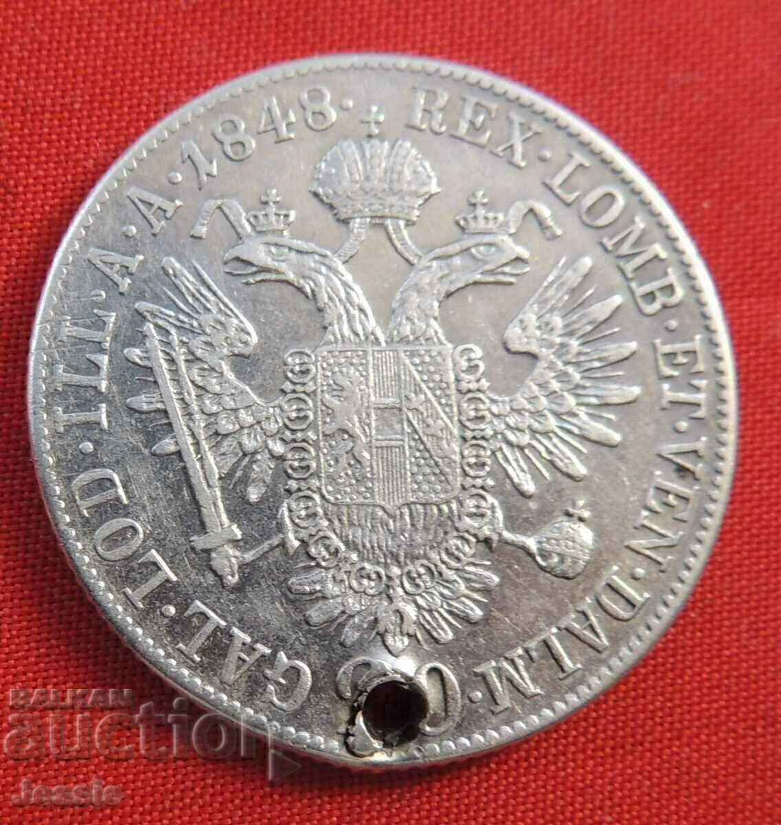 20 Kreuzer Austro-Ungaria 1848 E Argint - Ferdinand I