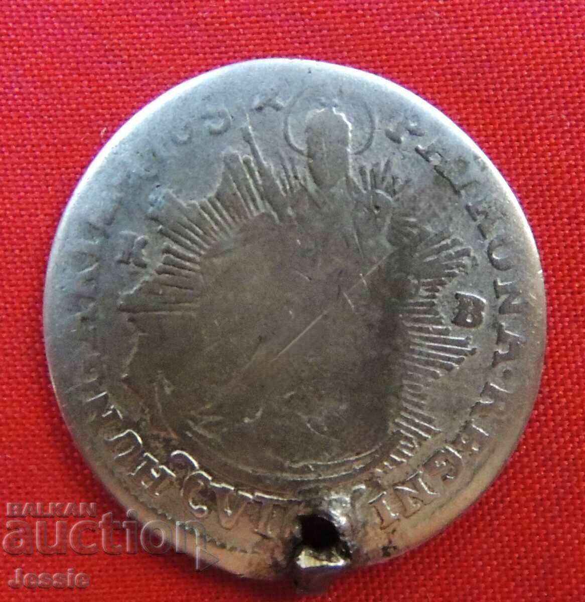 7 Kreuzer 1765 Austro-Ungaria - UNGARIA argint Maria Tereza