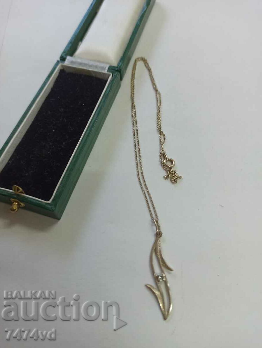 SILVER GENTLE NECKLACE WITH DIAMOND with price 200.00 BGN | € 102.26 SILVER GENTLE NECKLACE WITH DIAMOND with price 200.00 BGN | € 102.26