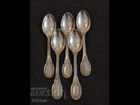 Old silver coffee spoons, 5 pieces, sample 800