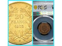 Gold coin 20 francs 1855 EXTREMELY RARE!