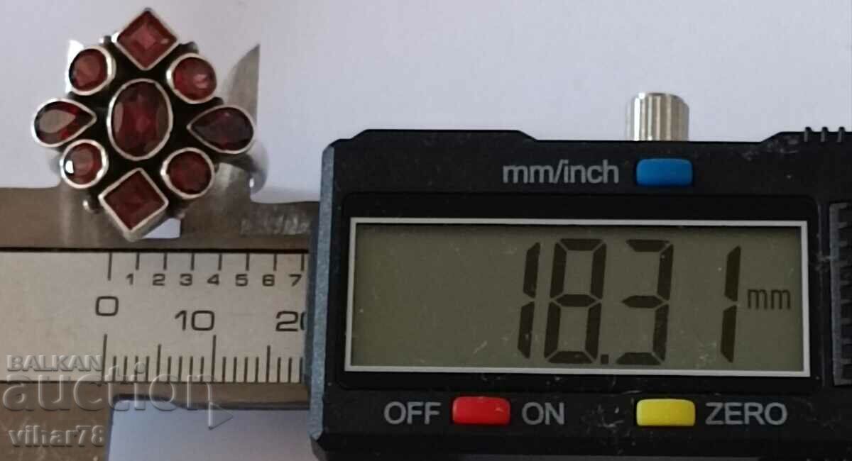 Women's silver ring with garnets - 5 Women's silver ring with garnets - 5