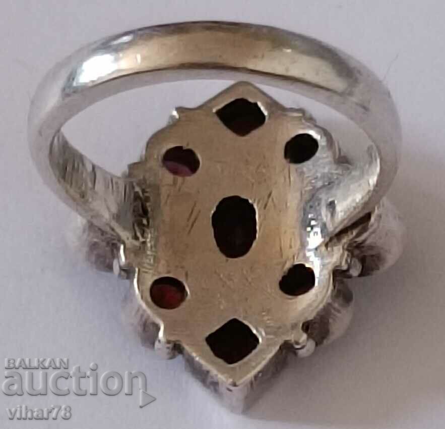 Women's silver ring with garnets - 6 Women's silver ring with garnets - 6