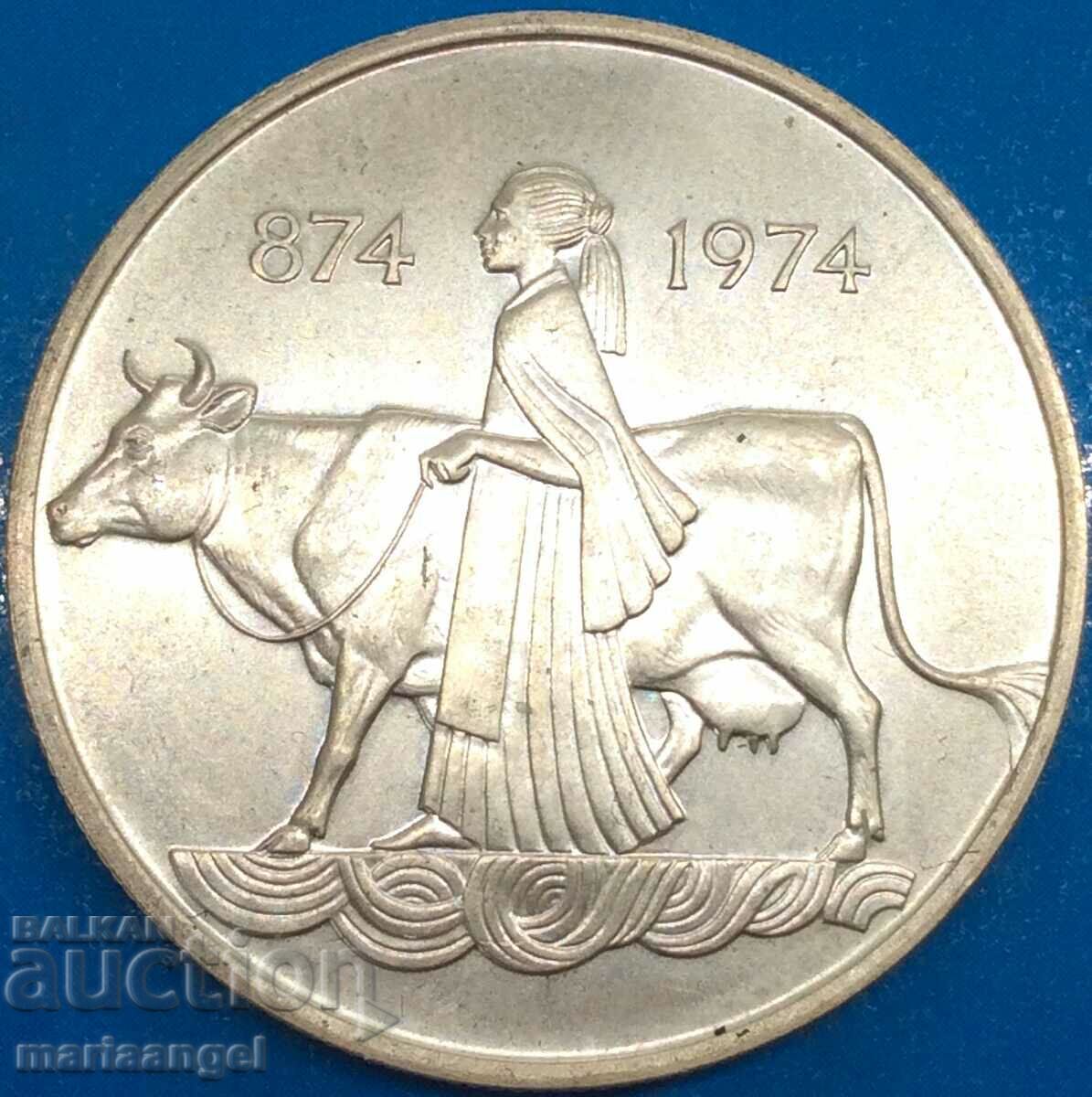 Islanda 1974 500 de coroane Jubilee PROOF argint