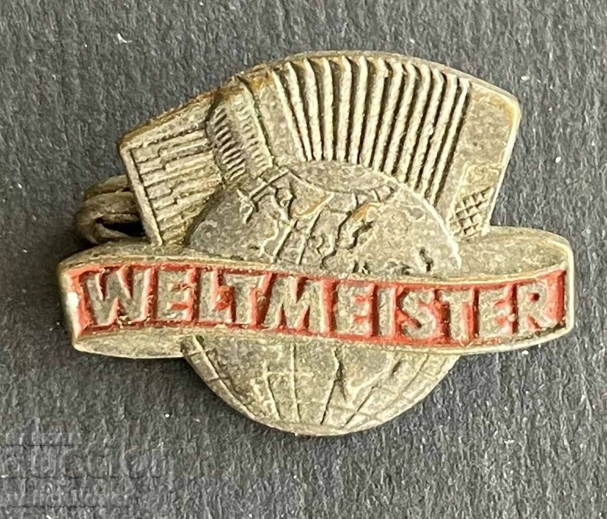 38511 GDR East Germany accordion company sign WELTMEISTER