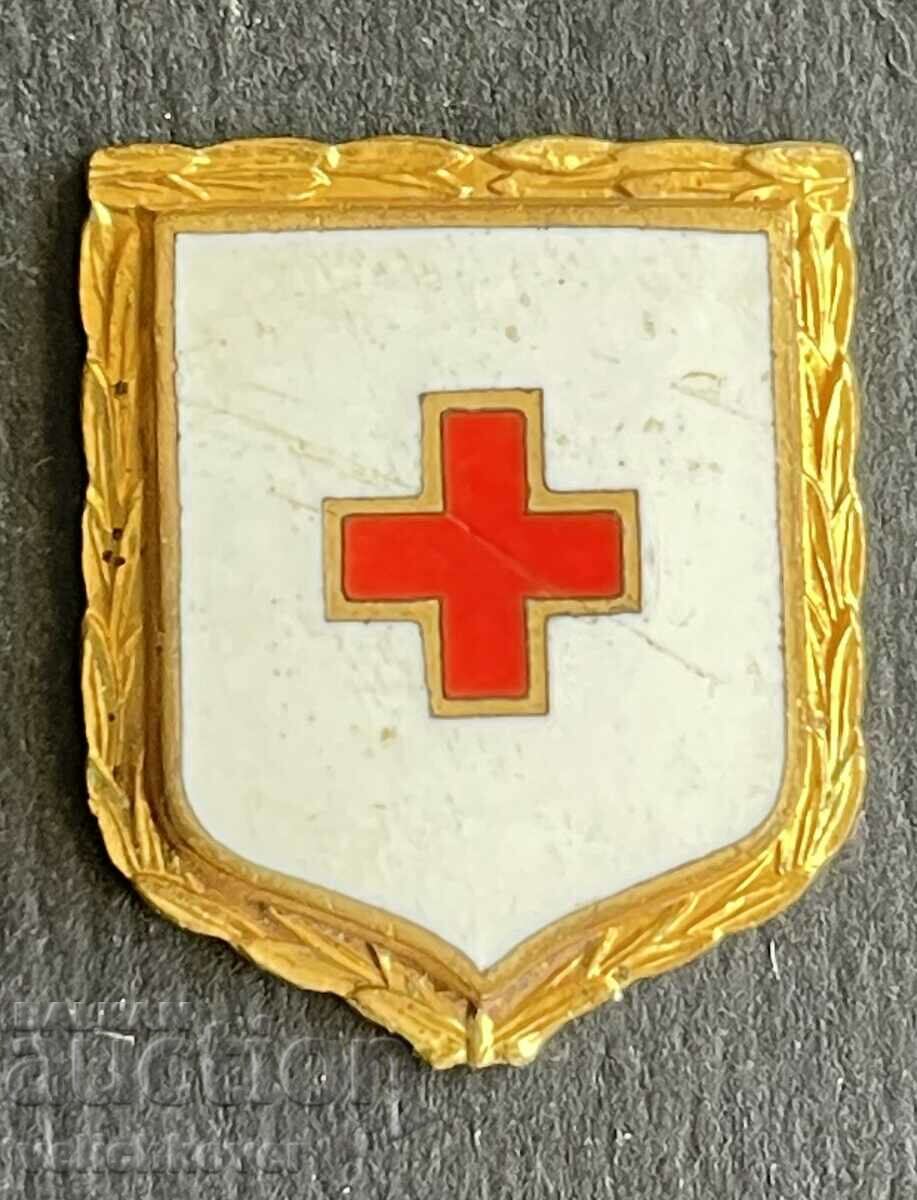 38513 Swiss red cross enamel sign