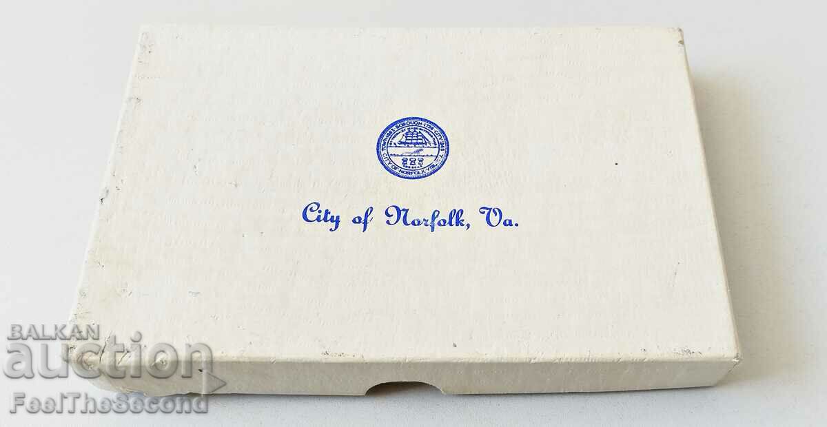 Vintage καρφίτσα City of Norfolk, Virginia καρφίτσα Silver