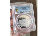 Грейд PCGS PR68DCAM ,1000 Лева 1996 Ветроход Калиакра