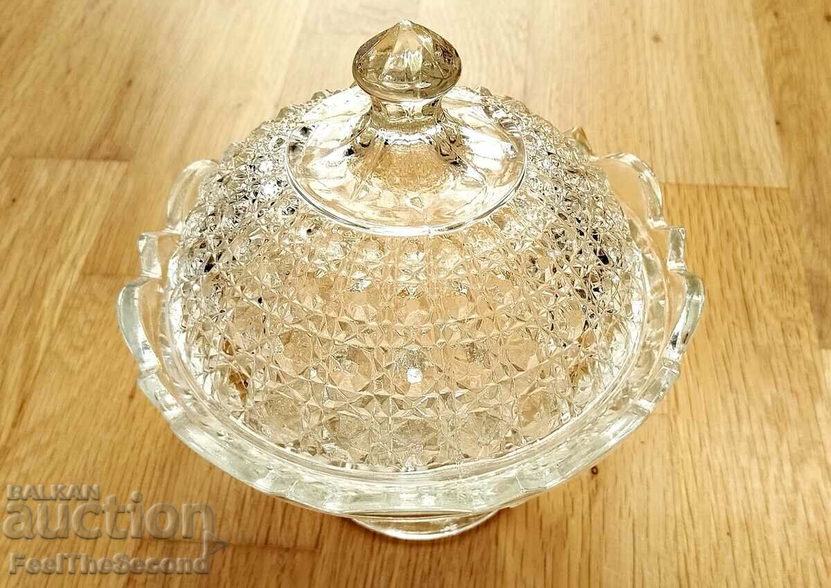 Crystal bowl with lid.