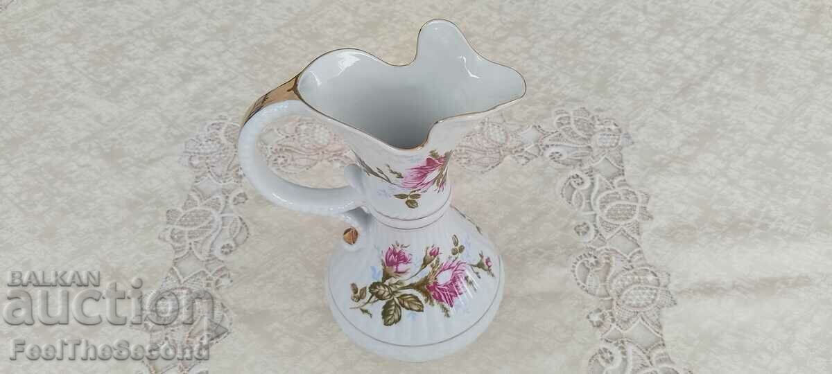 Vintage Rose Chodziez Porcelain Jug Poland Provence 1964