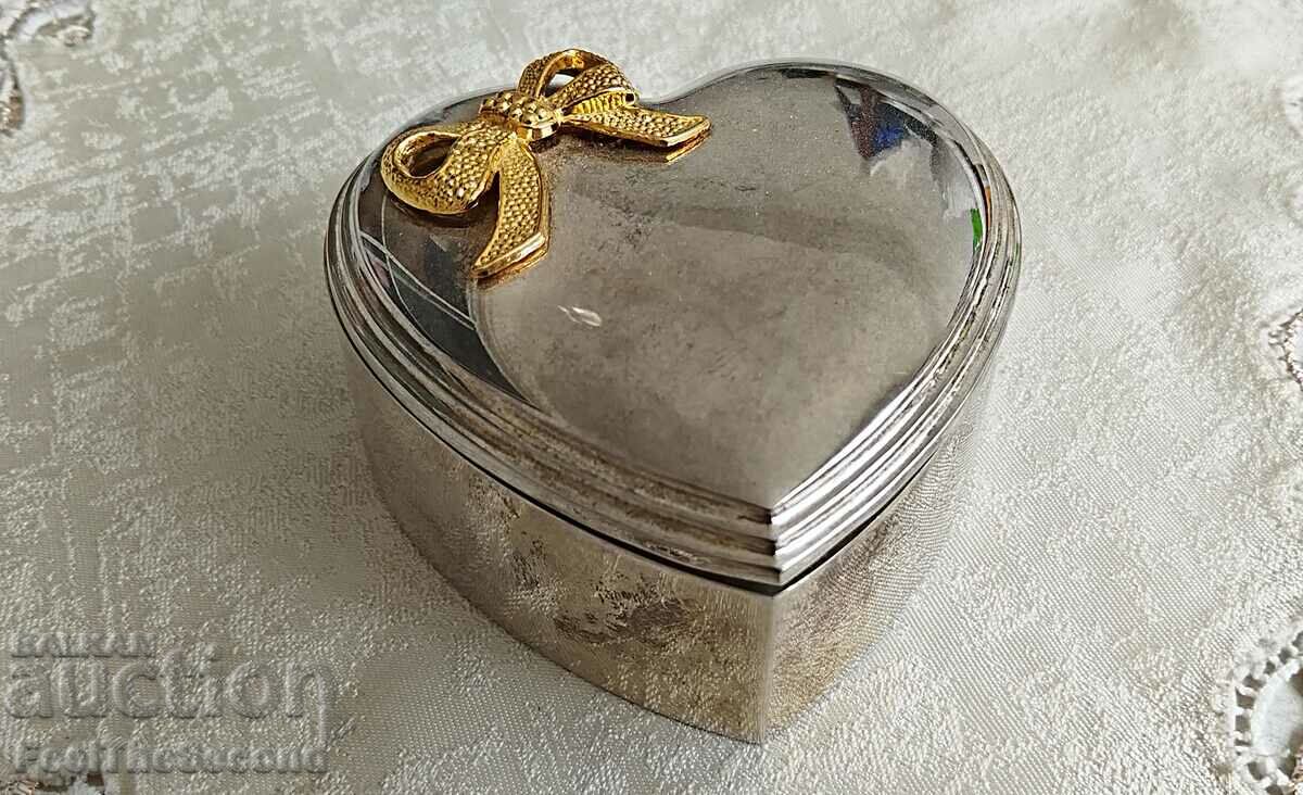 Vintage Silver Plated Jewelry Box