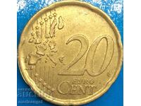 20 euro cents 1999 Spain brass