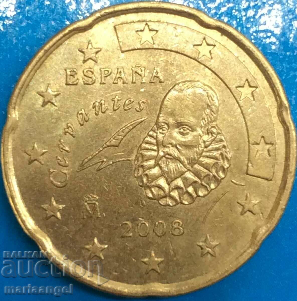 20 euro cents 2008 Spain brass