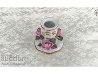 Стар мини свещник порцелан Dresden Porcelain Rose Décor