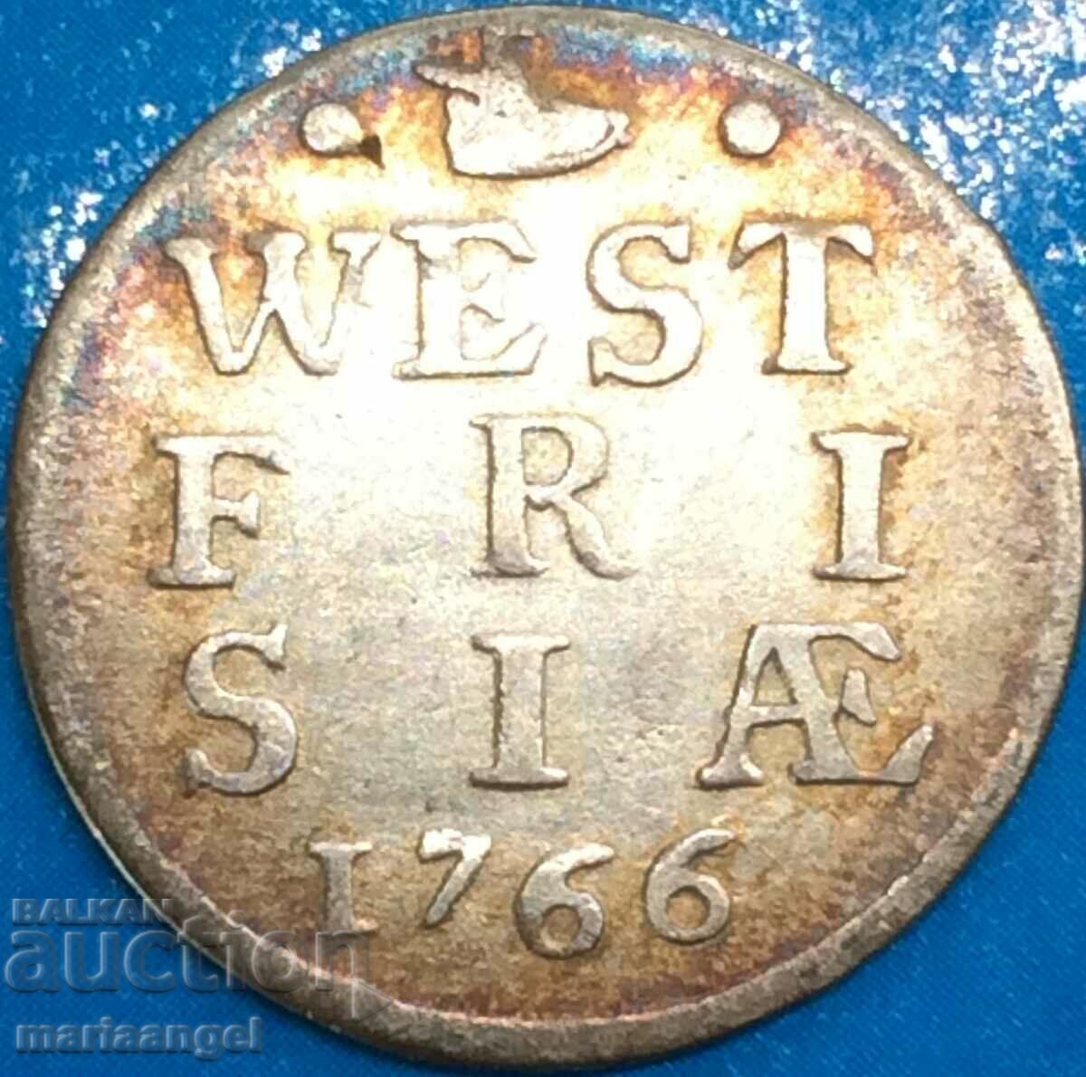 Netherlands West Frisia 2 stivers ασήμι 1766