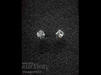 Σκουλαρίκια με Διαμάντι (Moissanite) 4mm